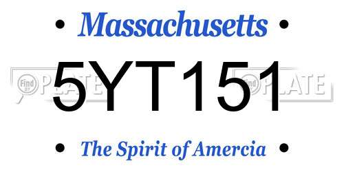 5YT151 Massachusetts License Plate