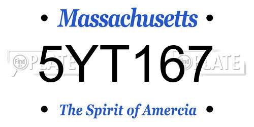 5YT167 Massachusetts License Plate