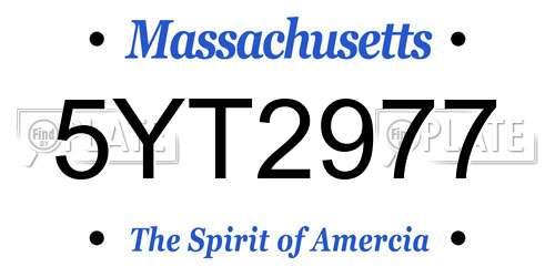 5YT2977 Massachusetts License Plate