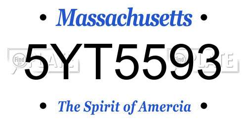 5YT5593 Massachusetts License Plate