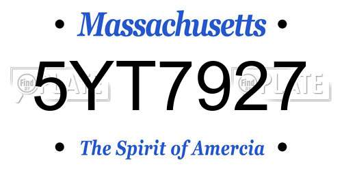 5YT7927 Massachusetts License Plate