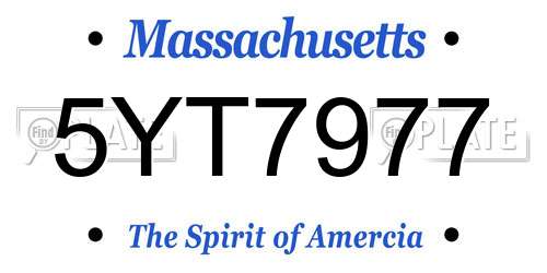 5YT7977 Massachusetts License Plate
