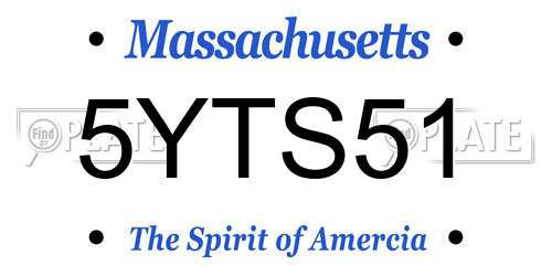 5YTS51 Massachusetts License Plate