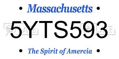 5YTS593 Massachusetts License Plate