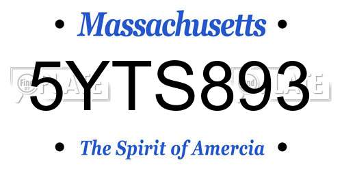 5YTS893 Massachusetts License Plate