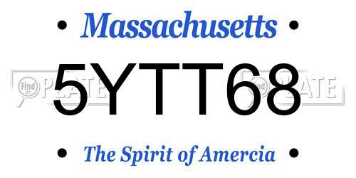 5YTT68 Massachusetts License Plate