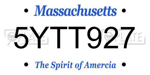 5YTT927 Massachusetts License Plate