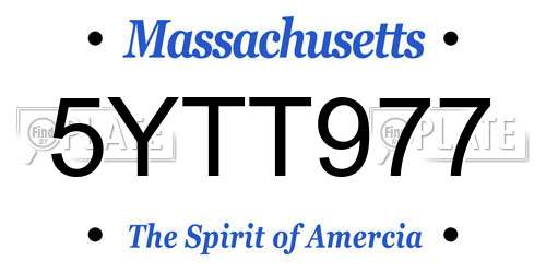 5YTT977 Massachusetts License Plate