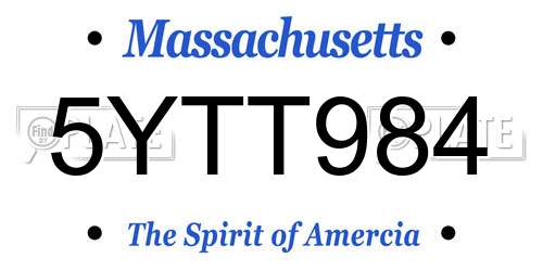 5YTT984 Massachusetts License Plate