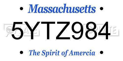 5YTZ984 Massachusetts License Plate