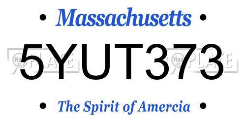 5YUT373 Massachusetts License Plate