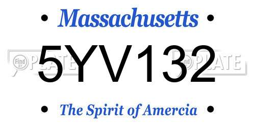 5YV132 Massachusetts License Plate