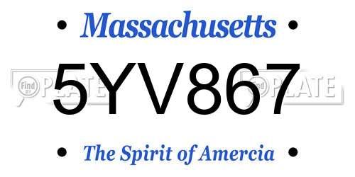 5YV867 Massachusetts License Plate