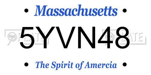 5YVN48 Massachusetts License Plate