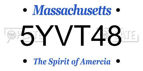 5YVT48 Massachusetts License Plate