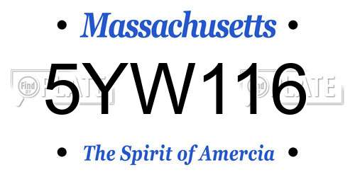 5YW116 Massachusetts License Plate