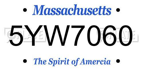 5YW7060 Massachusetts License Plate