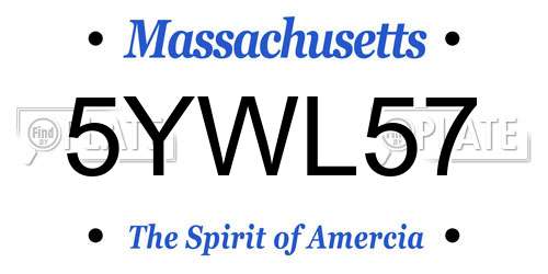 5YWL57 Massachusetts License Plate