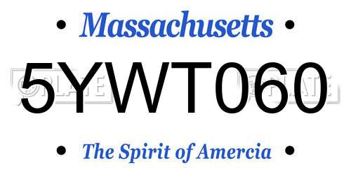 5YWT060 Massachusetts License Plate