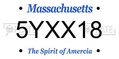 5YXX18 Massachusetts License Plate