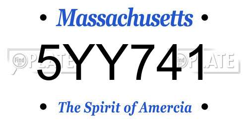 5YY741 Massachusetts License Plate
