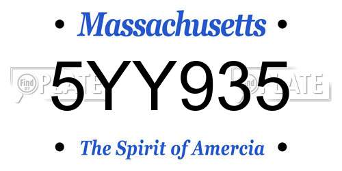 5YY935 Massachusetts License Plate