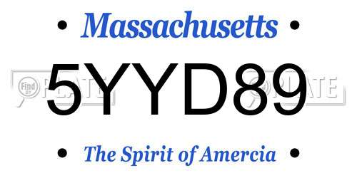 5YYD89 Massachusetts License Plate