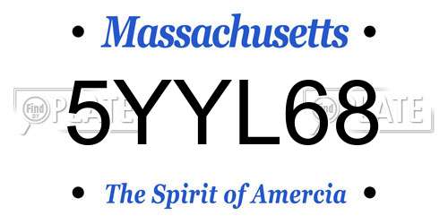 5YYL68 Massachusetts License Plate