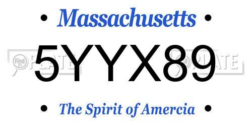 5YYX89 Massachusetts License Plate