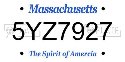 5YZ7927 Massachusetts License Plate