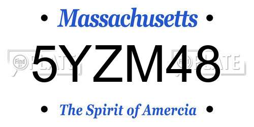 5YZM48 Massachusetts License Plate