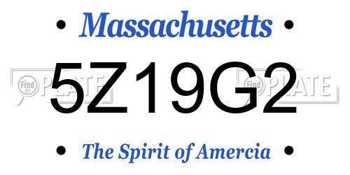5Z19G2 Massachusetts License Plate