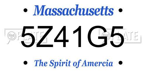 5Z41G5 Massachusetts License Plate