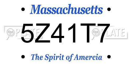 5Z41T7 Massachusetts License Plate