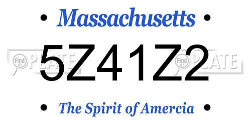 5Z41Z2 Massachusetts License Plate
