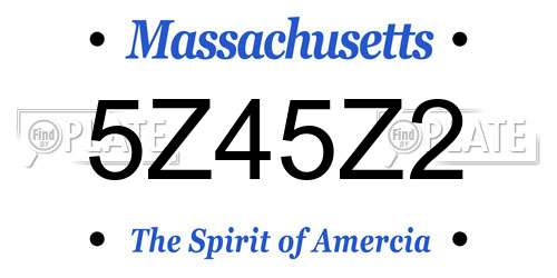 5Z45Z2 Massachusetts License Plate