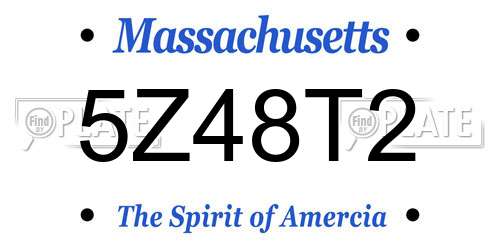 5Z48T2 Massachusetts License Plate