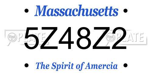 5Z48Z2 Massachusetts License Plate