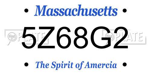 5Z68G2 Massachusetts License Plate