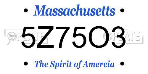 5Z75O3 Massachusetts License Plate