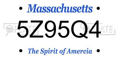 5Z95Q4 Massachusetts License Plate