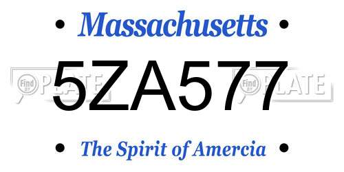 5ZA577 Massachusetts License Plate