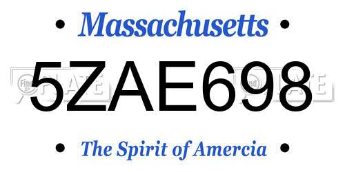 5ZAE698 Massachusetts License Plate