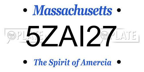 5ZAI27 Massachusetts License Plate