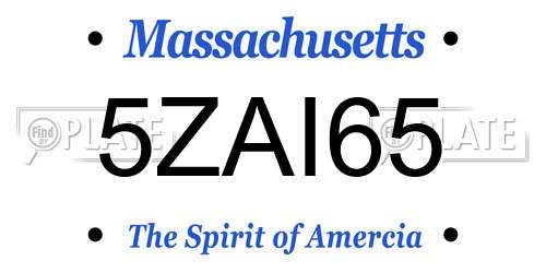 5ZAI65 Massachusetts License Plate