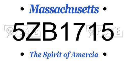 5ZB1715 Massachusetts License Plate