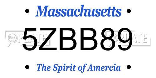 5ZBB89 Massachusetts License Plate