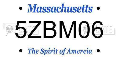 5ZBM06 Massachusetts License Plate