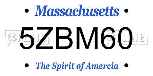 5ZBM60 Massachusetts License Plate