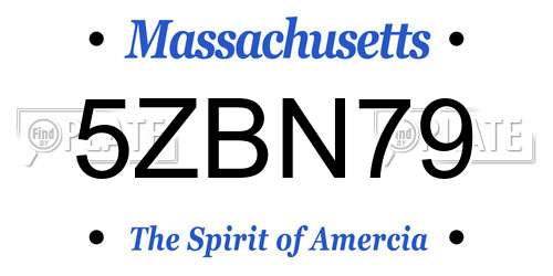 5ZBN79 Massachusetts License Plate